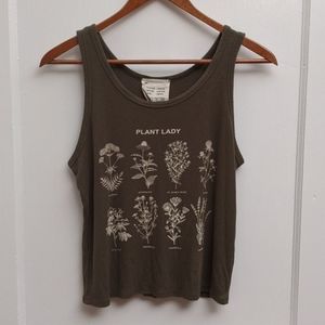 PLANT LADY Crop Top Tank Olive Green French Pastry